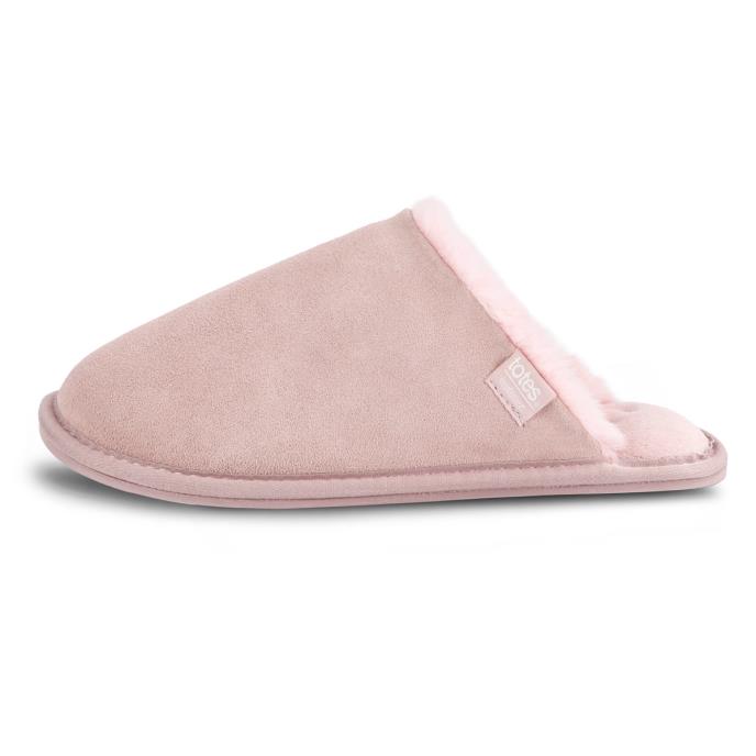 Isotoner® Ladies Real Suede Mule With Water Repellency  Pink Extra Image 3